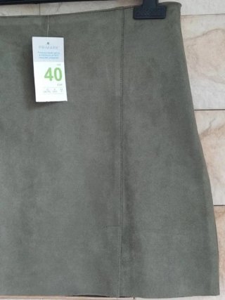 Minifalda antelina verde Talla L (40)