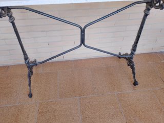 Mesa de jardín mármol y metal