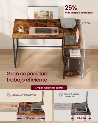 Mesa Escritorio en L Ordenador VASAGLE LWD135KD01