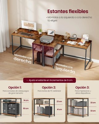 Mesa Escritorio en L Ordenador VASAGLE LWD135KD01