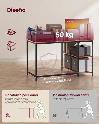 Mesa Escritorio en L Ordenador VASAGLE LWD135KD01