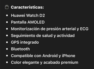 Huawei Watch D2 Negro