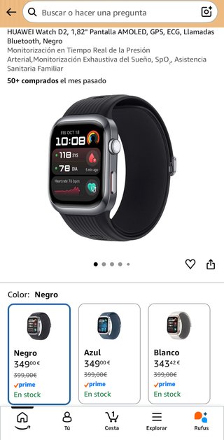 Huawei Watch D2 Negro
