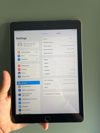 iPad 6ª Generación A1893 de 128GB – PANTALLA DAÑAD