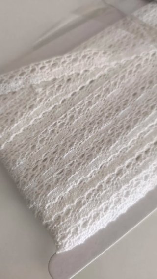 Encaje de Bolillos Blanco de Algodón 1.5 cm