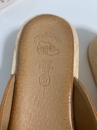 Sandalias de cuero marrón talla 37