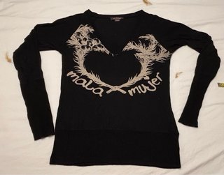 Jersey negro Mala Mujer estampado