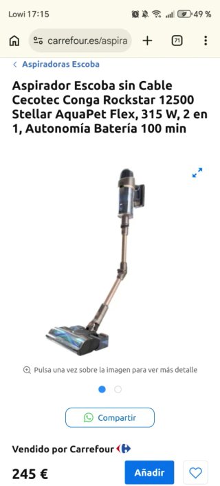 Aspirador Conga 12500 Stellar Aquapet Flex