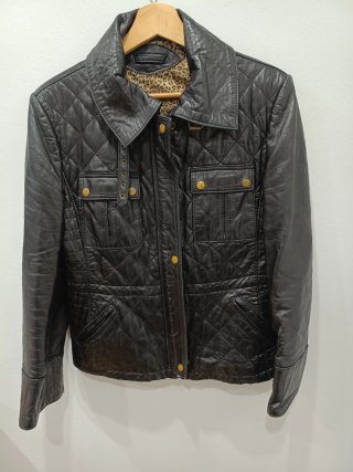 Chaqueta de cuero acolchada