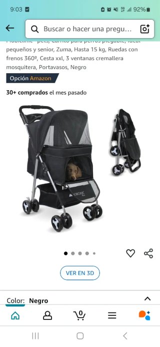 Carrito para Perros Hobiclinic Negro
