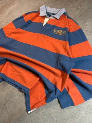 Polo Rugby Ralph Lauren Manga Larga Naranja y...