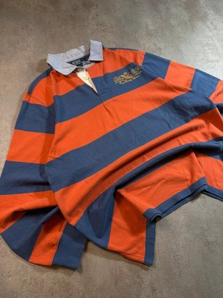 Polo Rugby Ralph Lauren Manga Larga Naranja y...