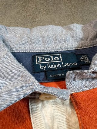Polo Rugby Ralph Lauren Manga Larga Naranja y...