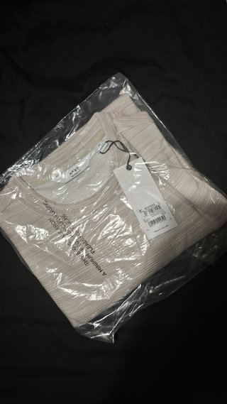Camiseta NEXT M Rayas Beige/Blanco