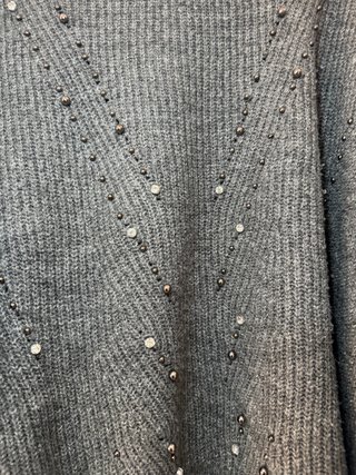 Jersey Stradivarius Gris Punto Oversize Talla M