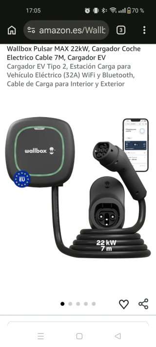 Wallbox Pulsar Max T2 (32A - 7 metros)-Precintado