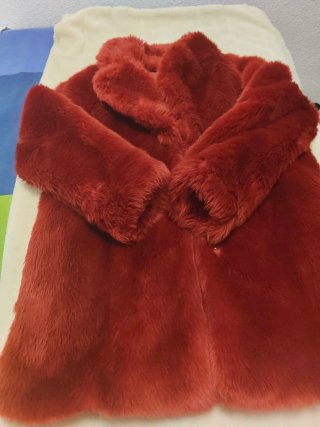 Abrigo pelo rojo H&M Talla S -M