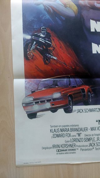 Cartel Original 007 Nunca Digas Nunca Jamás
