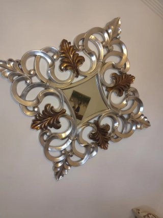 Espejo decorativo oro y plata