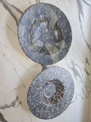 Set de 2 platos decorativos efecto piedra