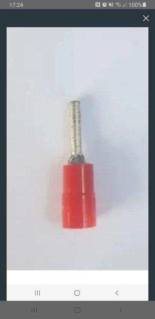 50 terminales punta 1.5mm color rojo