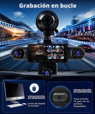 nueva Dashcam Coche 5 Canales 1080P