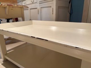 Mesa de centro de madera blanco roto lacada