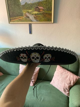 Sombrero Mexicano Negro Calaveras