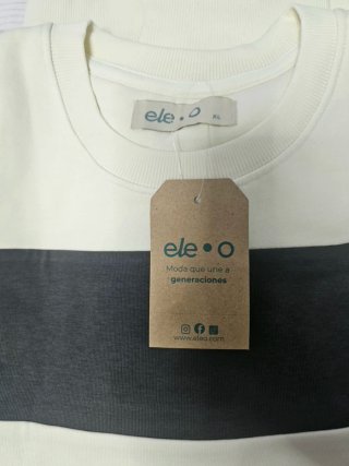 Sudadera Ele Gris y Blanca Talla XL