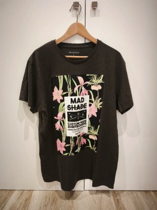 Camiseta Primark Negra Estampada Talla XL