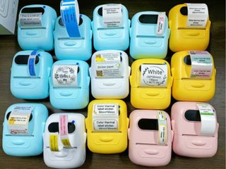 Mini impresora de etiquetas azul