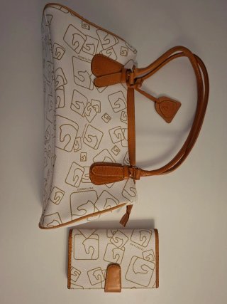 Bolso y cartera Petusco blanco de cuero