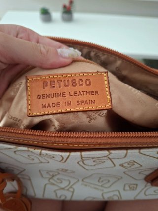 Bolso y cartera Petusco blanco de cuero