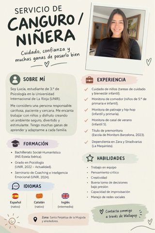 Servicio canguro en Santa Perpètua/alrealrededores