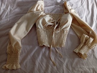 Blusa Beige Manga Larga
