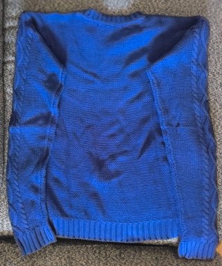 Jersey de punto trenzado azul mujer