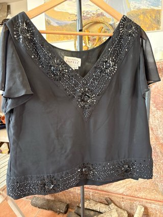 Top Adrianna Papell Negro Talla L/40/12