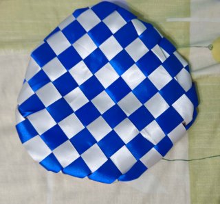 Gorro o Aketé tejido azul y blanco