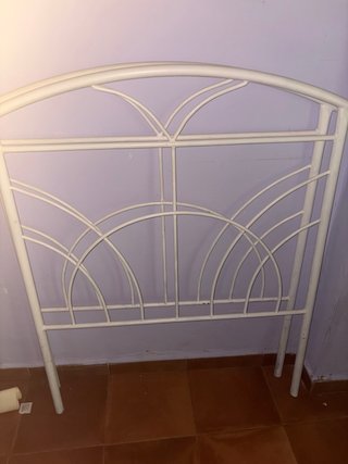 Cabecero de Cama de Metal Blanco