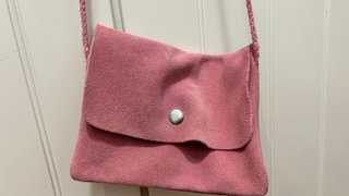Bolso bandolera Mango Kids ante rosa