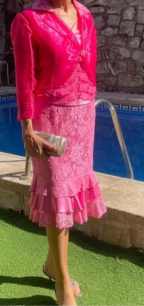 Conjunto de Fiesta coctel Rosa fucsia T.44