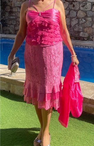 Conjunto de Fiesta coctel Rosa fucsia T.44
