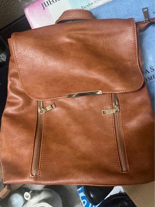 Mochila cuero marrón