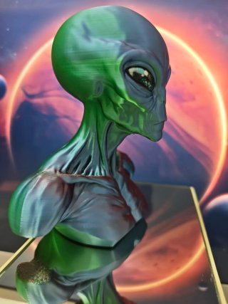 Busto de Alienígena Decorativo 3D pintado a mano