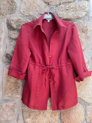 Camisa burdeos Zara Woman Talla S