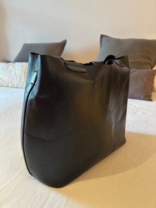 Bolso Capazo Zara de Piel Negro