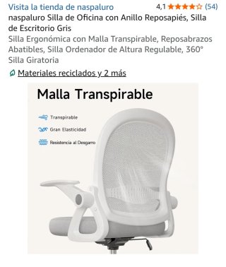 Silla Ergonómica de Oficina naspaluro