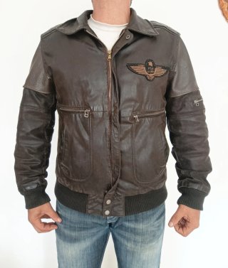 Bomber piloto aviador cuero auténtico. XL. Medidas
