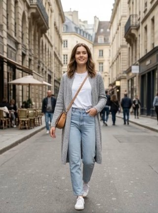 Massimo Dutti Cárdigan Largo Gris Talla L Nuevo