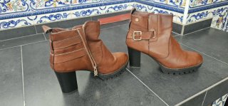 Botines marrones tacón plataforma